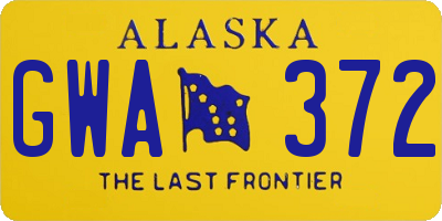 AK license plate GWA372