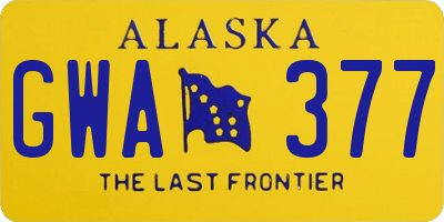 AK license plate GWA377