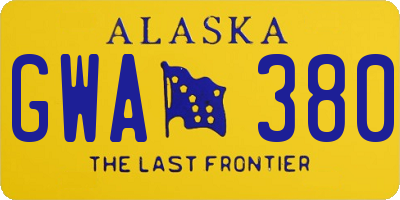 AK license plate GWA380