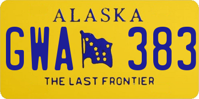 AK license plate GWA383