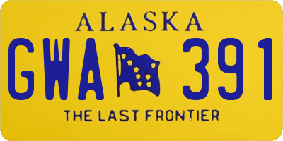 AK license plate GWA391
