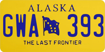 AK license plate GWA393