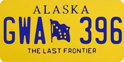 AK license plate GWA396