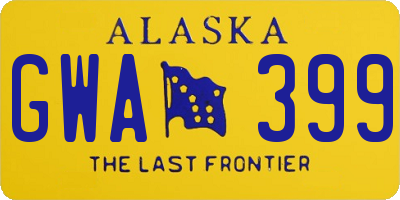 AK license plate GWA399