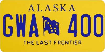 AK license plate GWA400