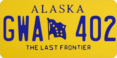 AK license plate GWA402