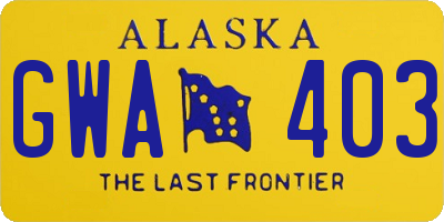AK license plate GWA403