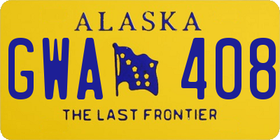 AK license plate GWA408