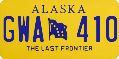 AK license plate GWA410