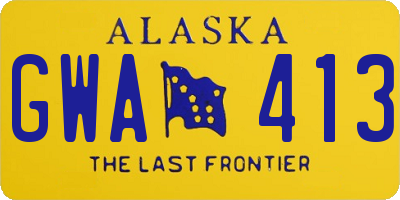 AK license plate GWA413
