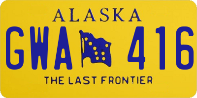 AK license plate GWA416