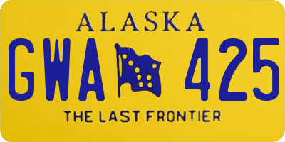 AK license plate GWA425