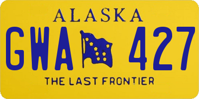 AK license plate GWA427