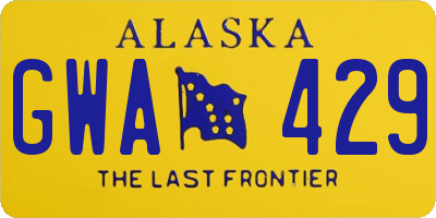 AK license plate GWA429