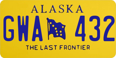 AK license plate GWA432