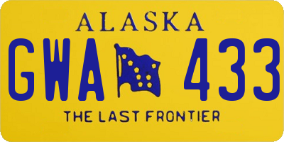 AK license plate GWA433