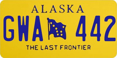 AK license plate GWA442