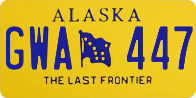 AK license plate GWA447