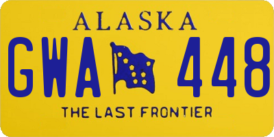 AK license plate GWA448