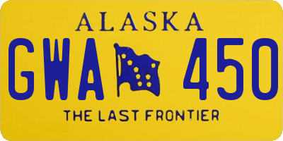 AK license plate GWA450