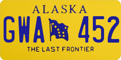 AK license plate GWA452