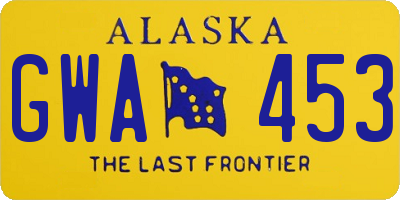AK license plate GWA453