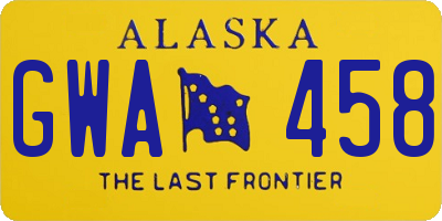 AK license plate GWA458