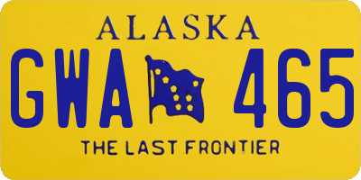 AK license plate GWA465