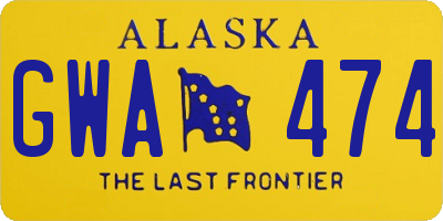 AK license plate GWA474