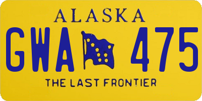 AK license plate GWA475