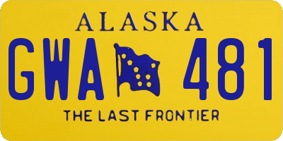 AK license plate GWA481