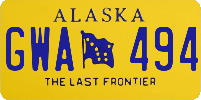 AK license plate GWA494