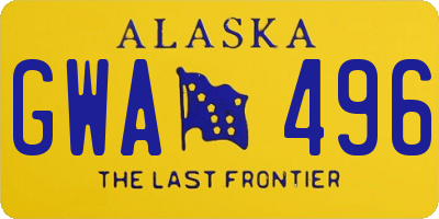 AK license plate GWA496