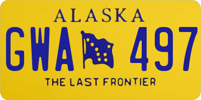 AK license plate GWA497