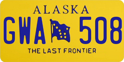 AK license plate GWA508