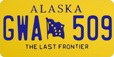 AK license plate GWA509