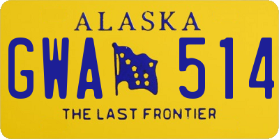 AK license plate GWA514