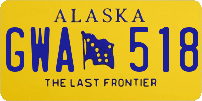 AK license plate GWA518