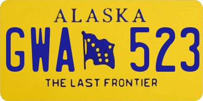 AK license plate GWA523