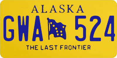 AK license plate GWA524