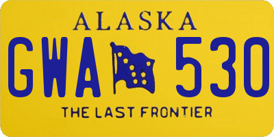 AK license plate GWA530