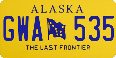 AK license plate GWA535