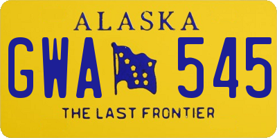 AK license plate GWA545