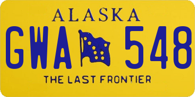 AK license plate GWA548