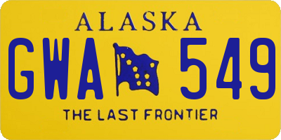 AK license plate GWA549