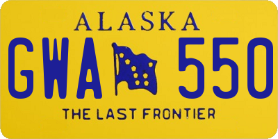 AK license plate GWA550