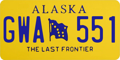 AK license plate GWA551