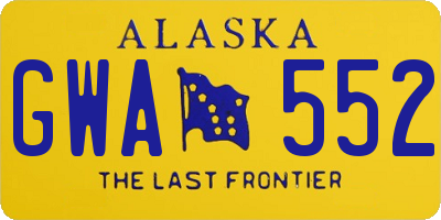 AK license plate GWA552