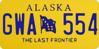 AK license plate GWA554