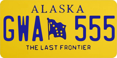 AK license plate GWA555